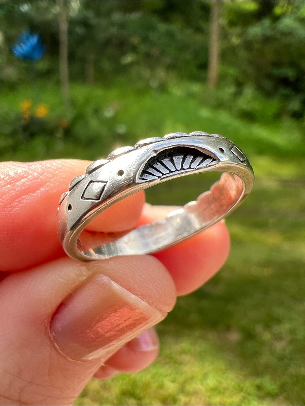 Vintage Carolyn Pollack Relios 925 Sterling Silver Sunrise Stacking Band Ring